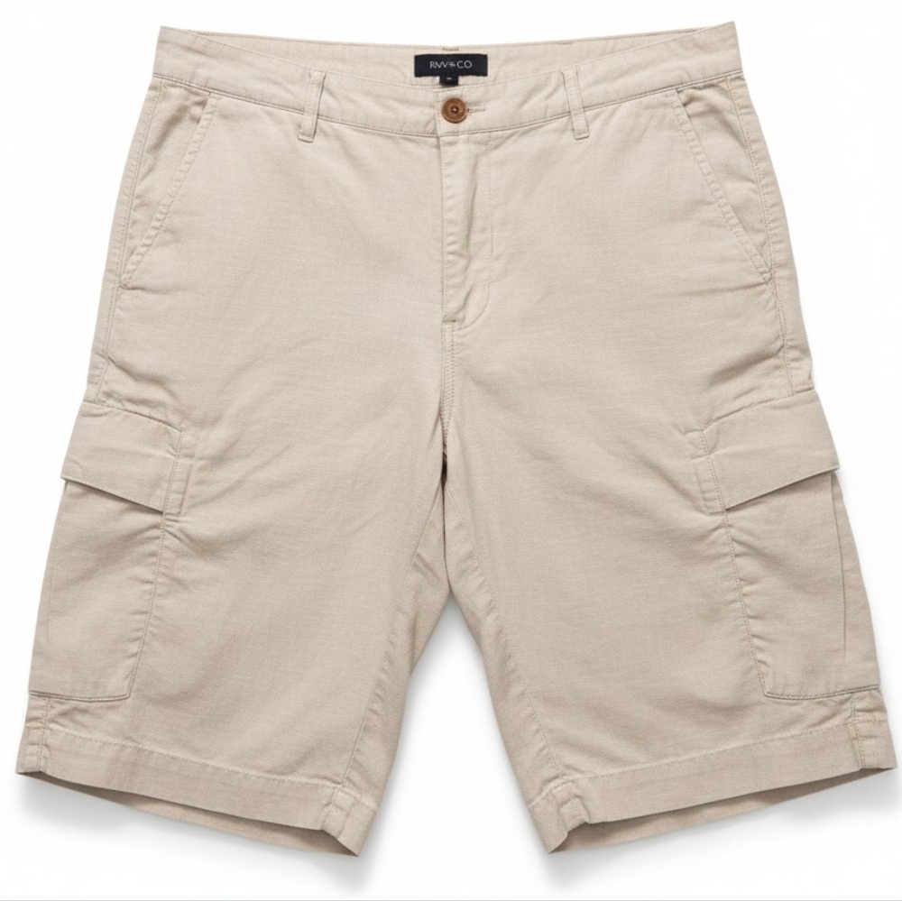 RW&CO Men’s Linen Blend Shorts Beige Size 31 Lightweight Summer